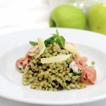 Farro with Basil and Walnut Pesto