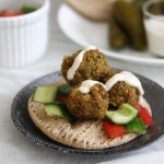 Chickpea Falafels with Tomato and Cucumber Salad