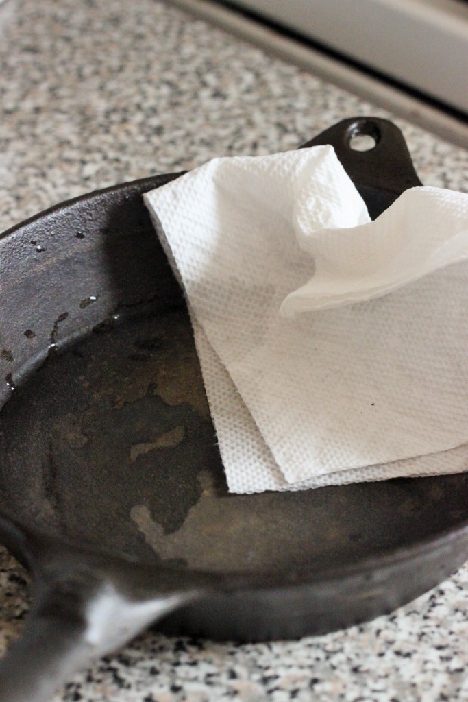 Clean your cast iron skillet by following these four simple steps.