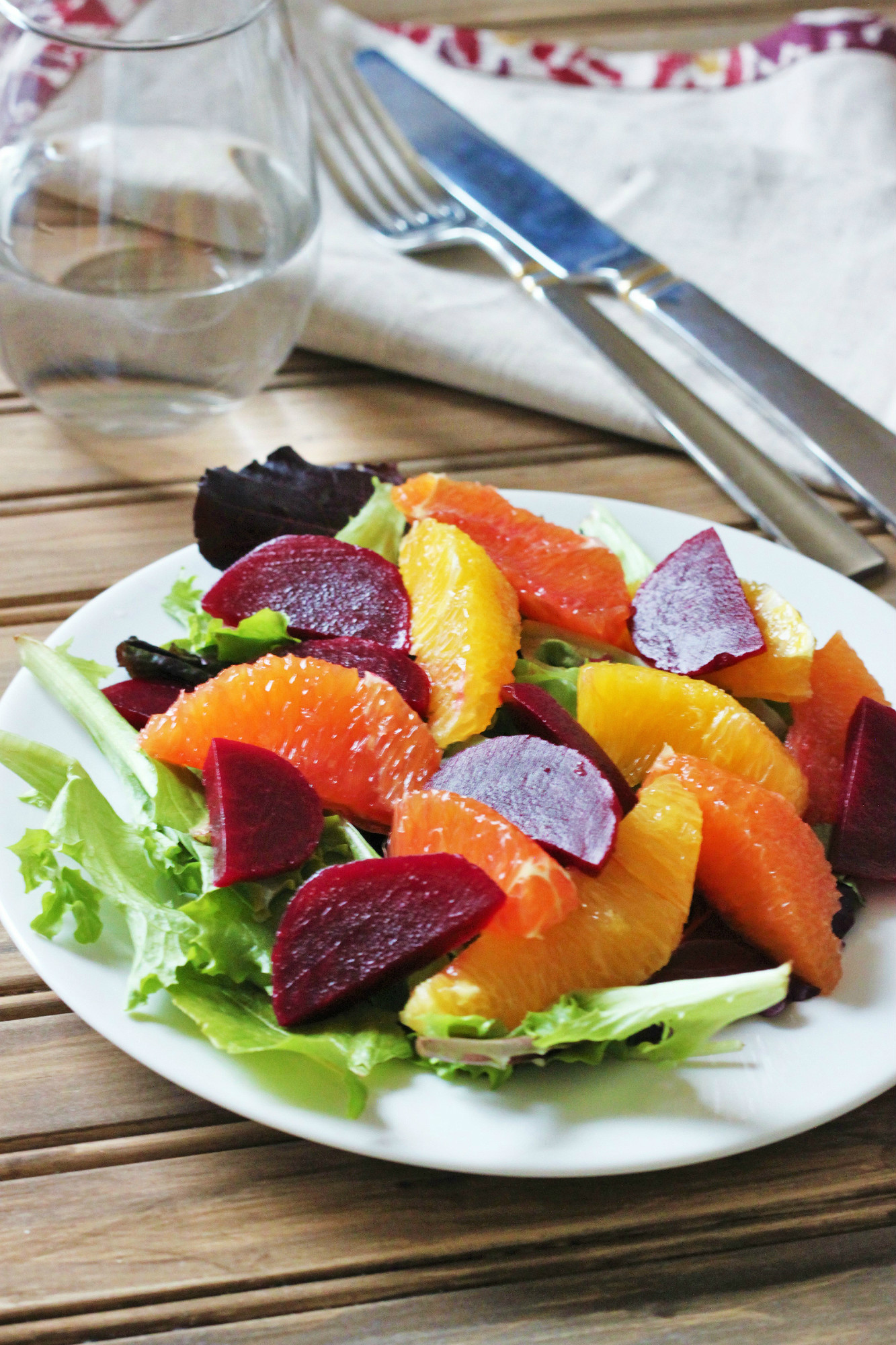 Orange and Beet Salad with Dijon Citrus Dressing - The Tasty Bite