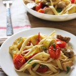 Pasta Primavera with Cherry Tomato Sauce {Meatless Monday}