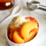 Roasted Peaches with Bourbon Brown Butter Sauce