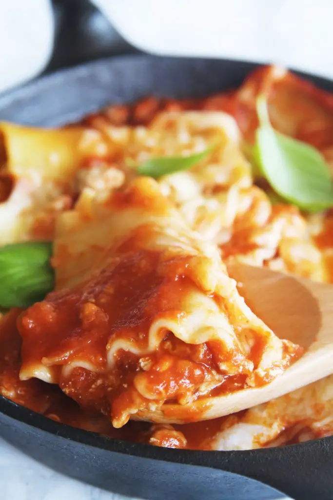 Try this delicious and hearty lasagna easily made in one skillet – perfect for busy weeknights!