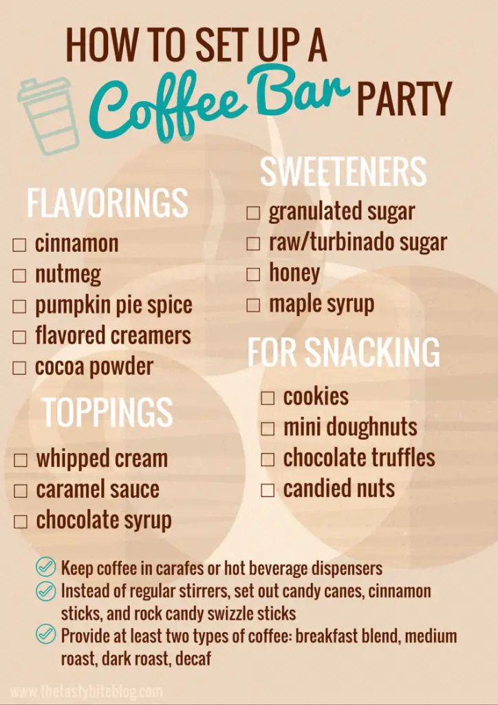 Invite a few friends over and host a casual and cozy coffee bar party at home. Here are my tips and ideas for hosting a self-serve coffee bar party, plus a printable checklist for download