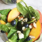 Arugula Salad with Peach, Blueberry, and Gorgonzola