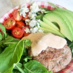Burger Salad with Sun Dried Tomato Buttermilk Dressing