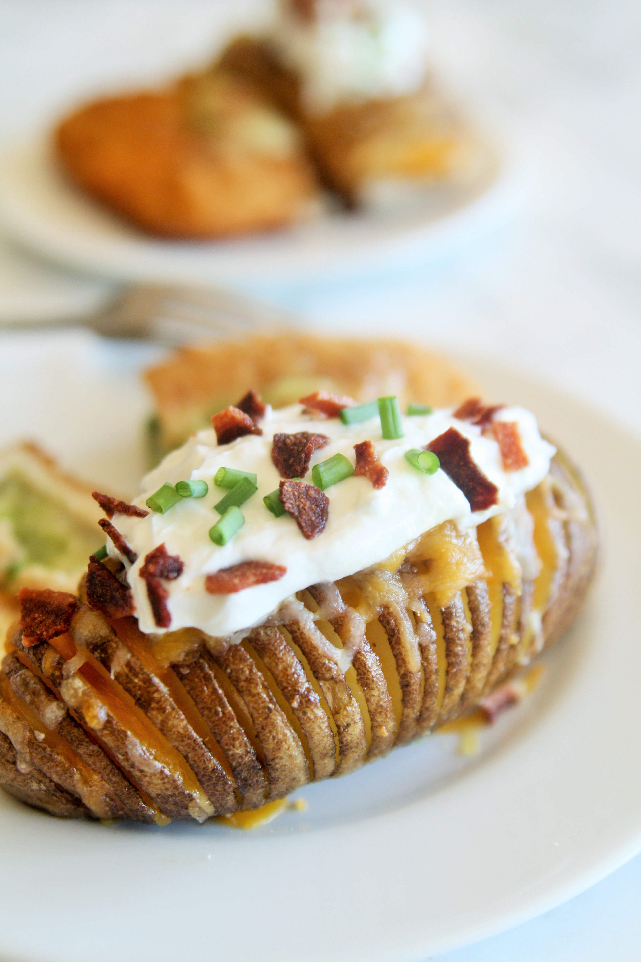 Cheddar Ranch Hasselback Potatoes - The Tasty Bite
