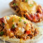 Cheddar Taco Potato Boats