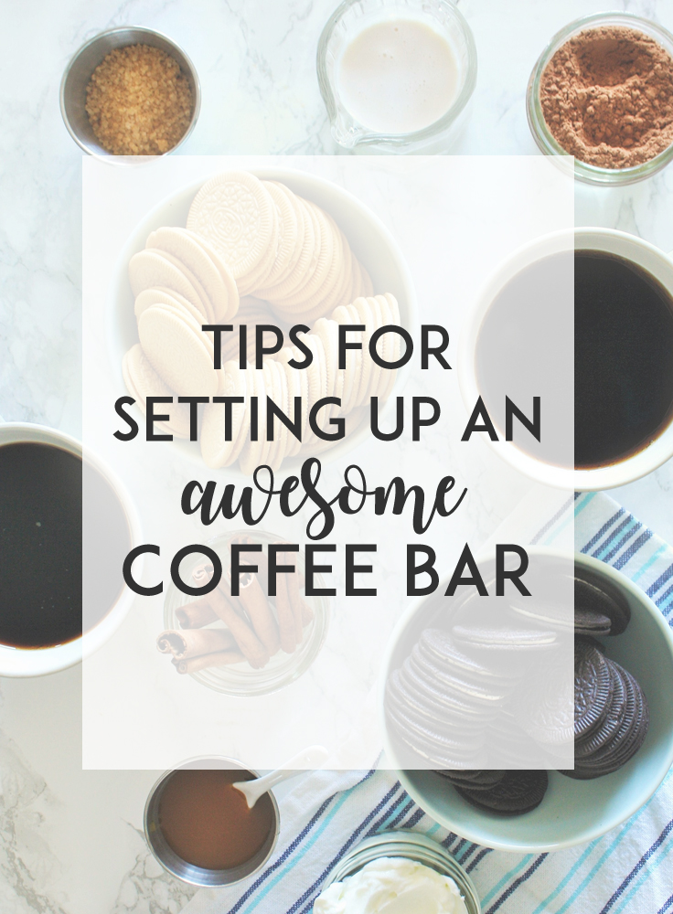 Invite a few friends over and host a casual and cozy coffee bar party at home. Here are my tips and ideas for hosting a self-serve coffee bar party, plus a printable checklist for download