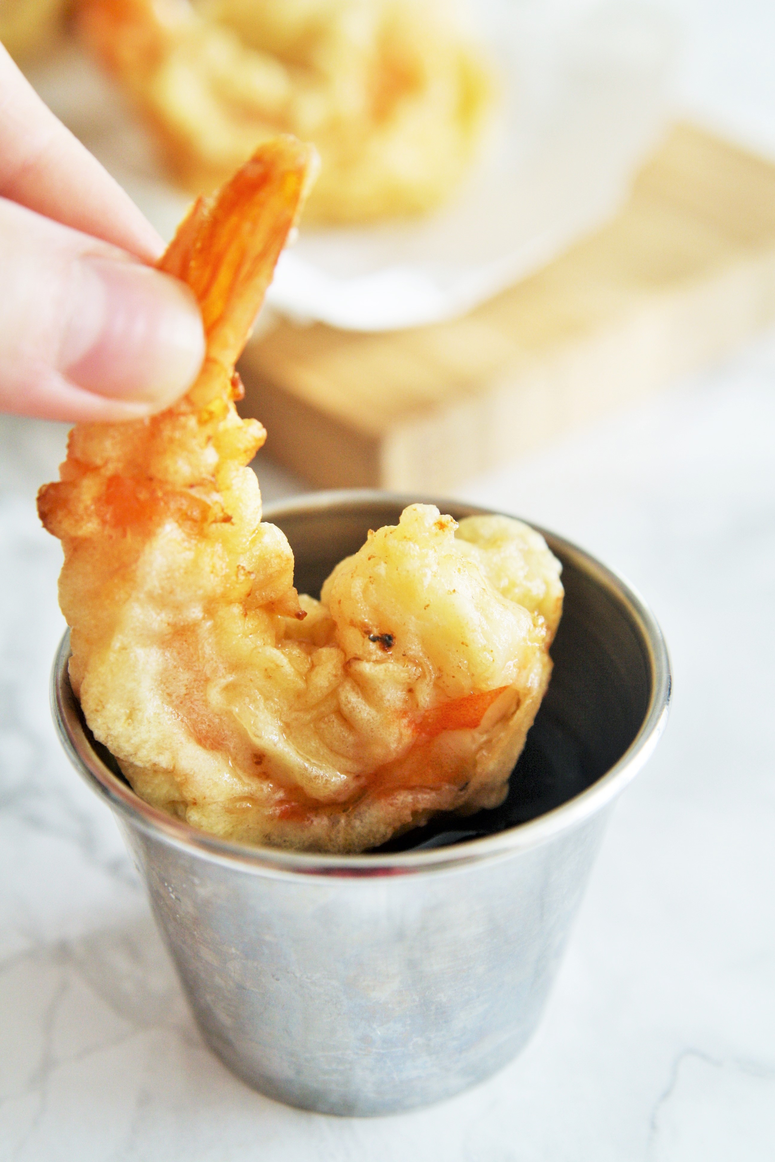 Shrimp Tempura with Sesame Soy Dipping Sauce - The Tasty Bite