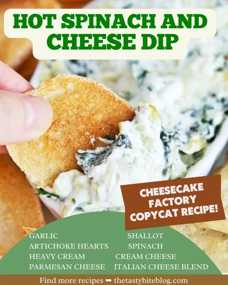 Spinach and artichoke dip is always a crowd pleaser, and this Cheesecake Factory copycat hot spinach and cheese dip is a delicious and easy appetizer you can make at home!