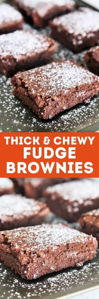 These Thick and Chewy Fudge Brownies have a perfect crackly top, rich fudgy center, and better than any boxed mix - you won’t be able to resist these decadent brownies!