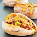 Chili Stuffed Sweet Potatoes