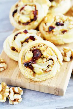 Brie, Cranberry and Walnut Pinwheels - The Tasty Bite