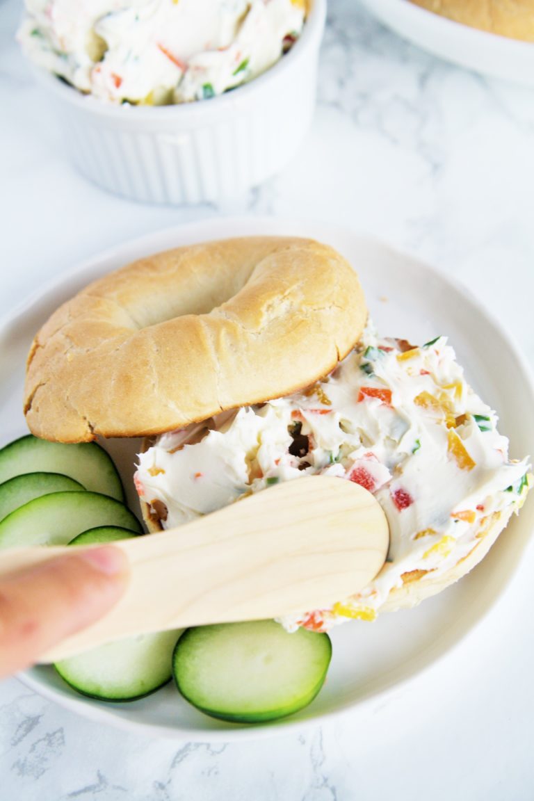 Garden Vegetable Cream Cheese Spread - The Tasty Bite