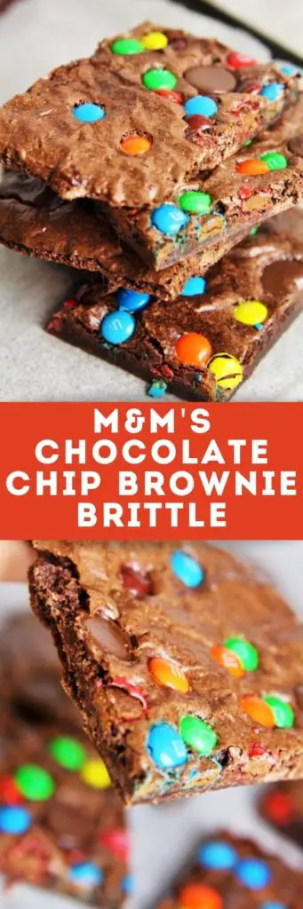 M&M’S Chocolate Chip Brownie Brittle is made from simple pantry ingredients for a quick, easy, and yummy brownie and candy treat! 