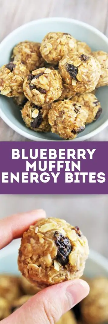 These Blueberry Muffin Energy Bites are the perfect grab and go snack. They're easy to make, absolutely delicious, and provide a burst of energy when you need it!