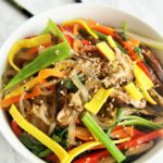 Korean Stir Fry Vegetable Noodles {Japchae}