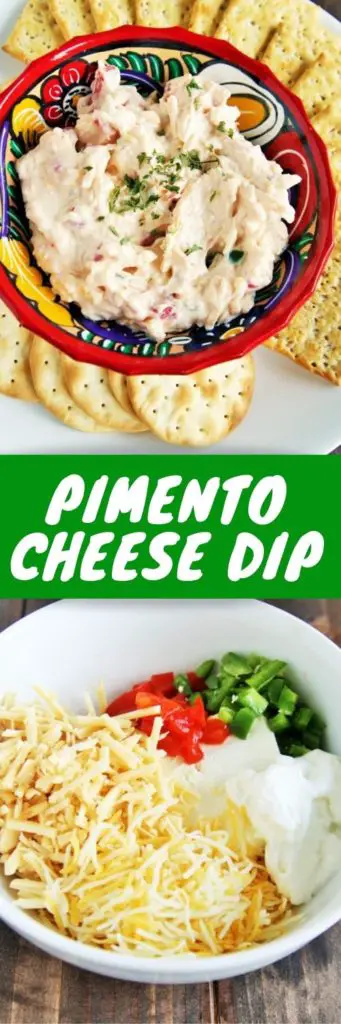 Serve this creamy Pimento Cheese Dip with your favorite crackers and veggie sticks or as a sandwich spread.