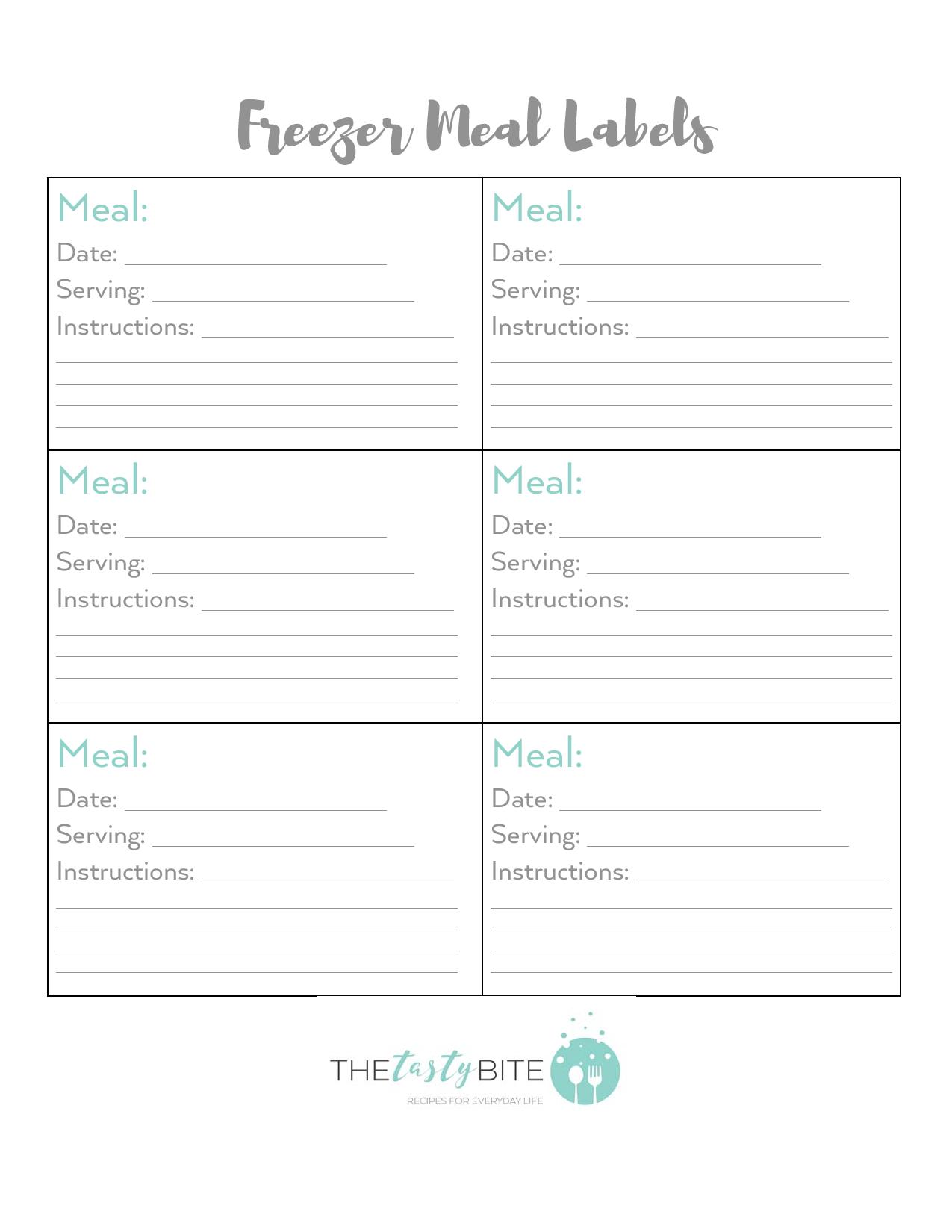 Printable Freezer Meal Labels-page-001 - The Tasty Bite