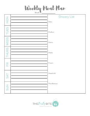 Meal Planning Templates to Simplify Your Life โ The Tasty Bite