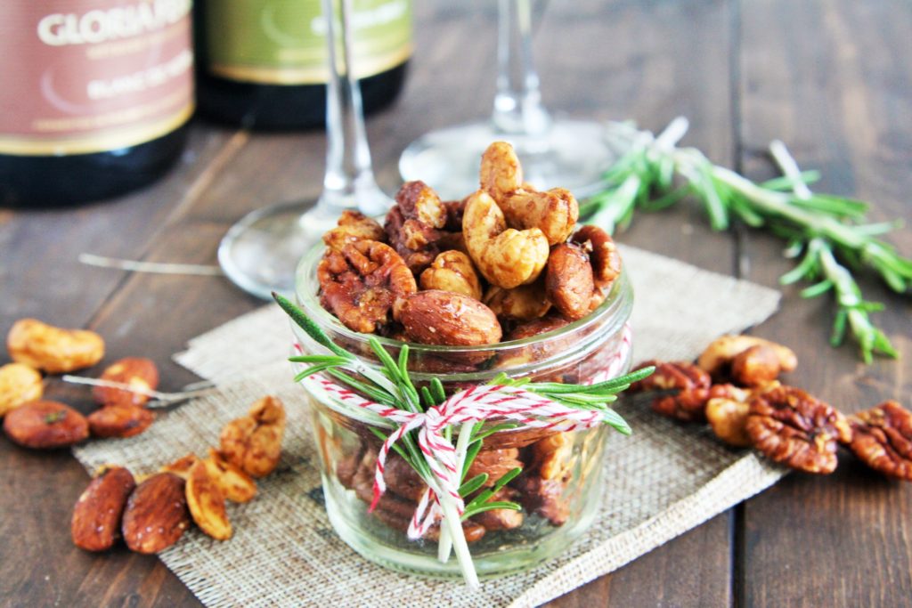 These Rosemary Honey Roasted Nuts are savory, sweet, and totally addicting thanks to the rosemary and cayenne pepper, with a touch of honey for sweetness.