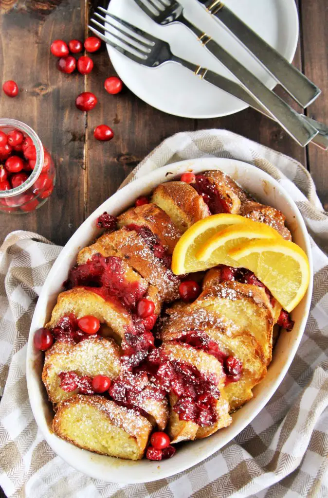 Wake up to this delicious Cranberry Orange French Toast Bake, a festive overnight breakfast casserole perfect for holiday morning!