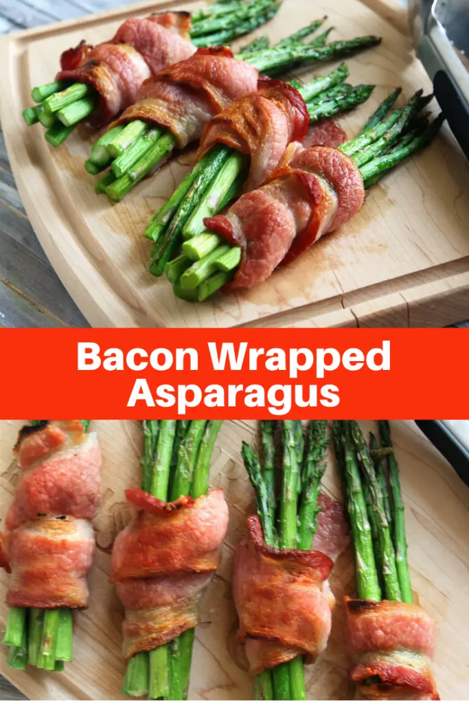 Bacon-Wrapped Asparagus is an easy, elegant side dish that the whole family will love. Tender asparagus stalks are wrapped in thick-cut bacon and roasted to crispy perfection!