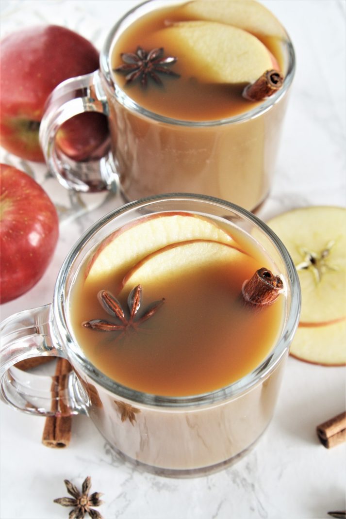 Mulled apple cider with warm spices will warm you up from inside out. This cozy and comforting drink is made in the Instant Pot, and the best part is that it's ready in just 15 minutes of cooking time!