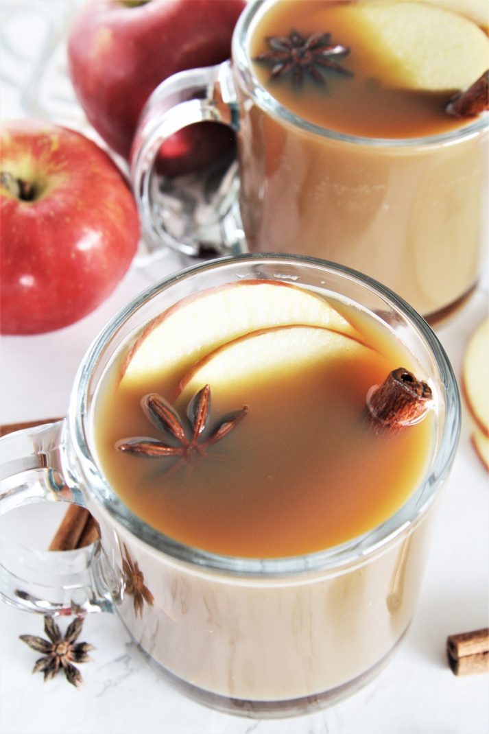 Mulled apple cider with warm spices will warm you up from inside out. This cozy and comforting drink is made in the Instant Pot, and the best part is that it's ready in just 15 minutes of cooking time!