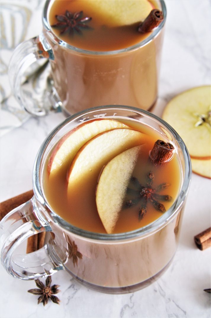 Mulled apple cider with warm spices will warm you up from inside out. This cozy and comforting drink is made in the Instant Pot, and the best part is that it's ready in just 15 minutes of cooking time!