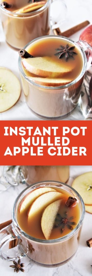 Mulled apple cider with warm spices will warm you up from inside out. This cozy and comforting drink is made in the Instant Pot, and the best part is that it's ready in just 15 minutes of cooking time!