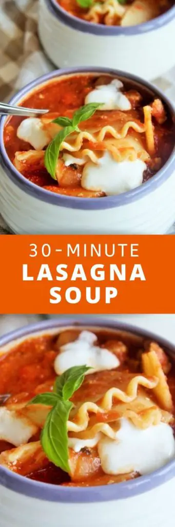 Enjoy the delicious flavors of homemade lasagna in this quick, easy, and comforting soup the whole family will love!