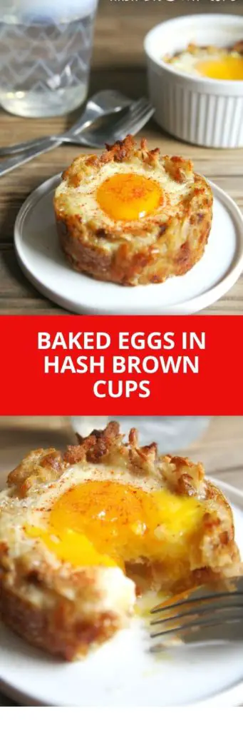 Eggs baked in hash brown cups make for an easy, fun, and delicious breakfast!