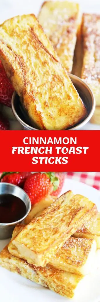 These Cinnamon French Toast Sticks are perfect for dunking into warm maple syrup, and they’re freezer-friendly too!