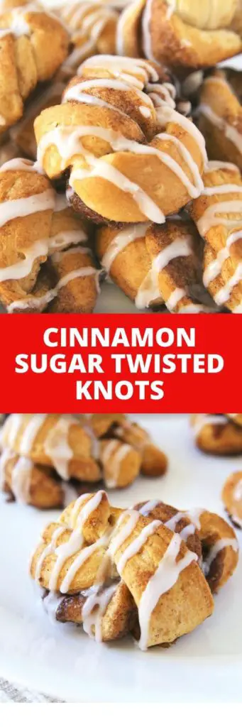 These quick and easy cinnamon sugar knots made from crescent roll dough are perfect for serving with your morning coffee or tea.