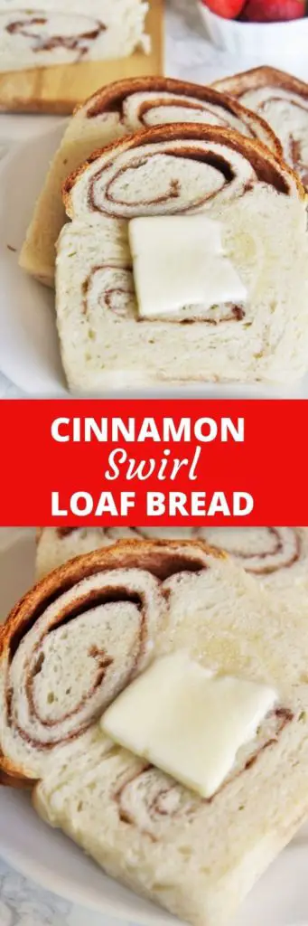 Soft and fluffy Cinnamon Swirl Loaf Bread that you can slice and serve with butter.  Makes a perfect homemade gift too!