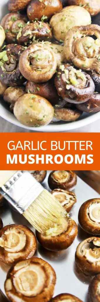 Simple and flavorful mushrooms roasted with melted butter and garlic, then topped with a light dusting of Parmesan cheese for added flavor.