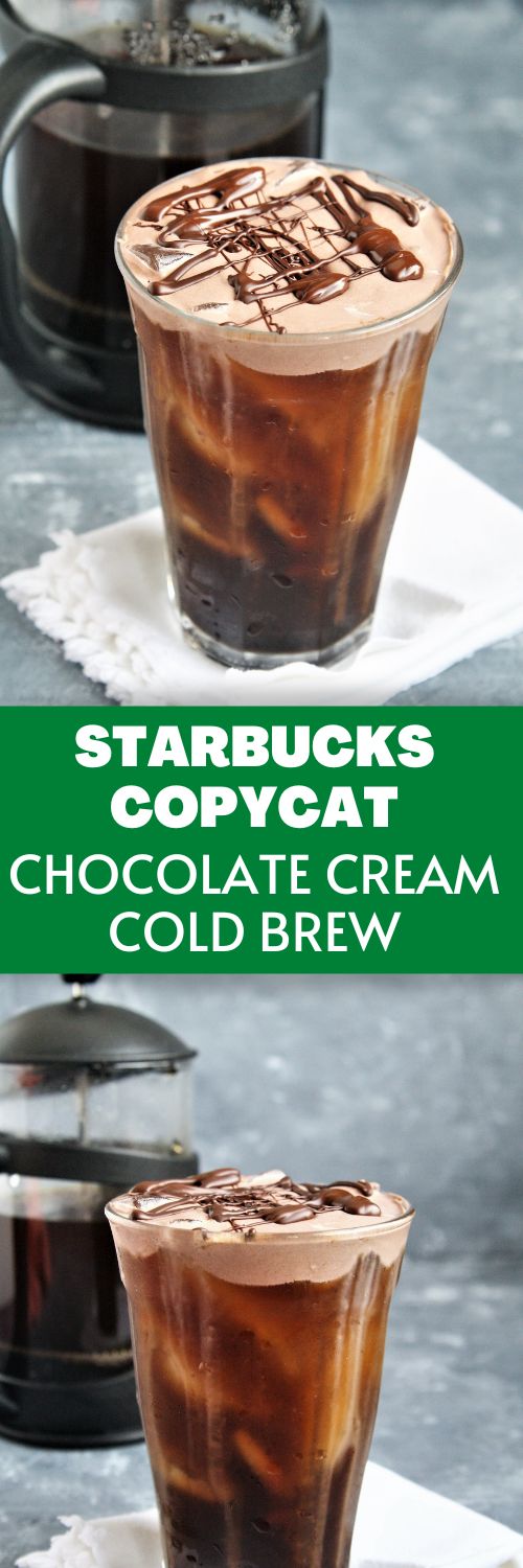 Turn your iced cold brew coffee into a rich and creamy treat with chocolate cream cold foam. This Starbucks copycat tastes really similar to the real thing and you can make it at home with just a few ingredients!