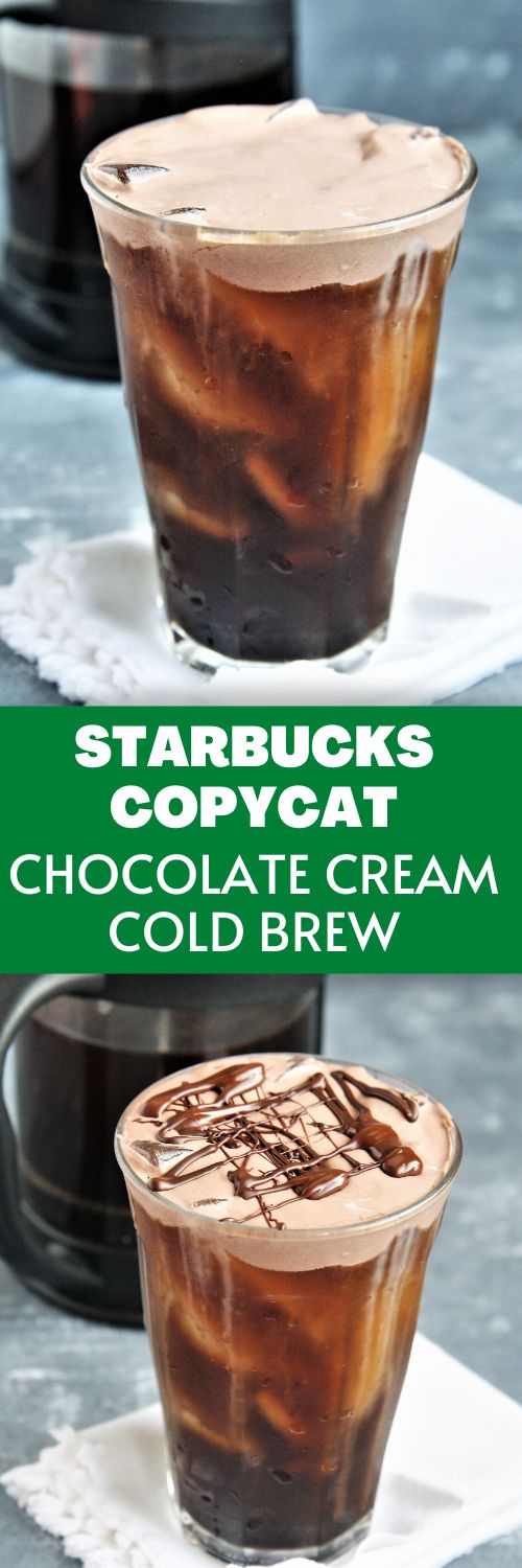 Turn your iced cold brew coffee into a rich and creamy treat with chocolate cream cold foam. This Starbucks copycat tastes really similar to the real thing and you can make it at home with just a few ingredients!