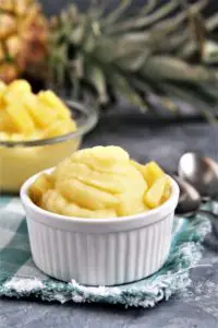 Sweet, creamy, frosty Copycat Disney Dole Whip can easily be made at home with only a few simple ingredients! This pineapple soft serve is the perfect refreshing dessert to enjoy on a hot summer day.