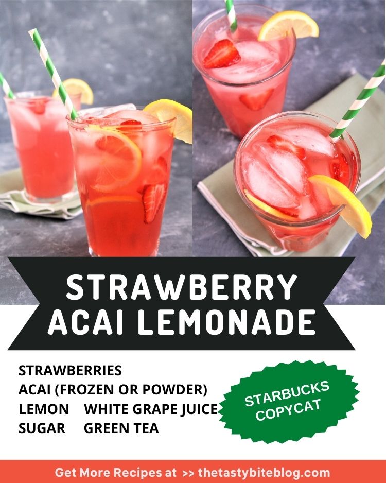 Make this Starbucks Copycat Strawberry Acai Lemonade Refresher right at home! Sweet, tangy, and thirst-quenching, it's the perfect summertime drink to cool you down on a hot day.