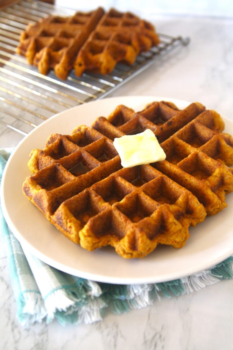 Waffle House Pumpkin Spice Waffles (Dairy Free Options) - The Tasty Bite
