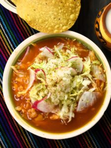 Learn how to make authentic Pozole Rojo de Pollo, a traditional Mexican chicken and hominy stew in red chile sauce. Easy, flavorful, perfect for special occasions or cozy nights. Includes tips, variations, and a printable recipe.