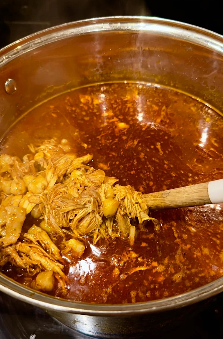 Learn how to make authentic Pozole Rojo de Pollo, a traditional Mexican chicken and hominy stew in red chile sauce. Easy, flavorful, perfect for special occasions or cozy nights. Includes tips, variations, and a printable recipe.