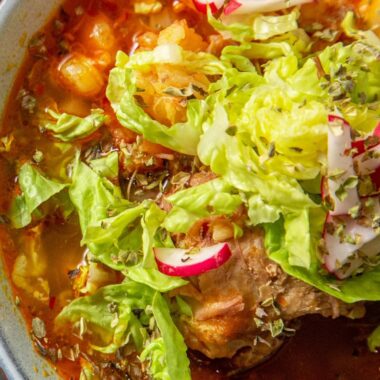 Learn how to make authentic Pozole Rojo de Pollo, a traditional Mexican chicken and hominy stew in red chile sauce. Easy, flavorful, perfect for special occasions or cozy nights. Includes tips, variations, and a printable recipe.