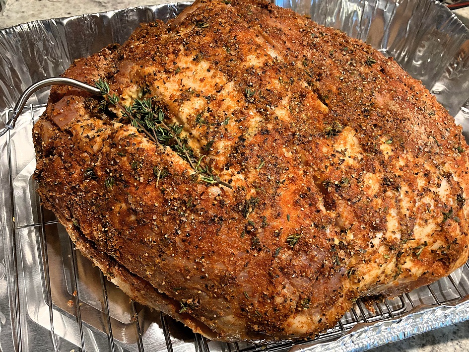 Perfectly roasted boneless (or bone-in) fresh ham with garlic rub, brown sugar glaze, and Dijon mustard. Tips for juicy ham, golden perfection, and easy leftovers.